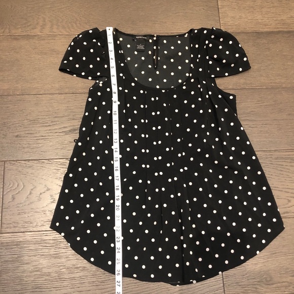 Women’s Spence black polka dot top sz M - Picture 3 of 7